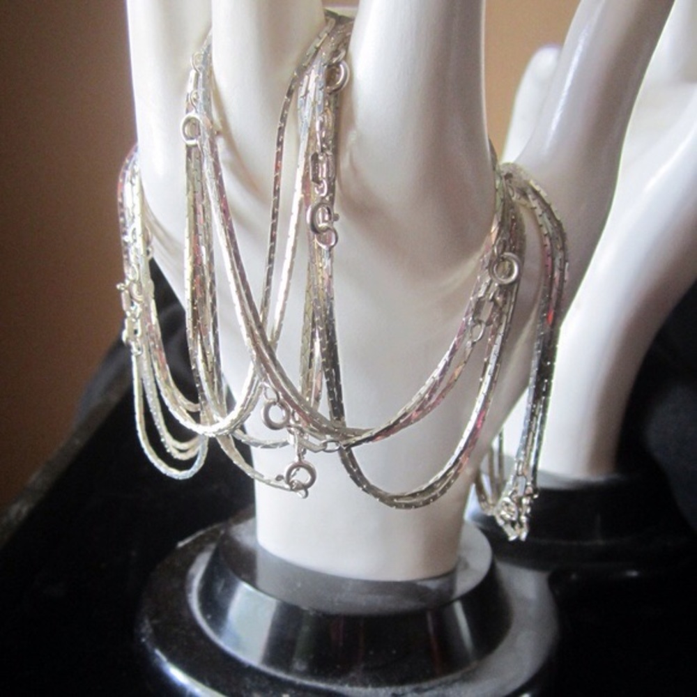 LOT OF 10 925 ITALY STERLING SILVER BRACELETS.